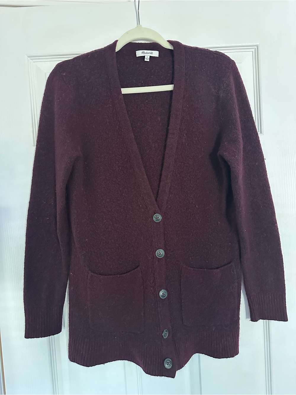 Madewell Deep Burgundy Button Cardigan Sweater